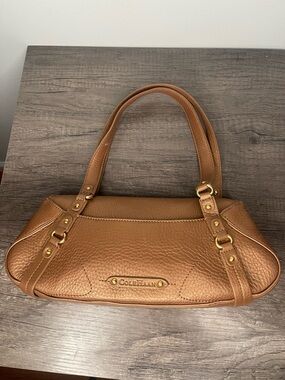 Cole Haan Cognac Pebbled Leather Shoulder Bag
